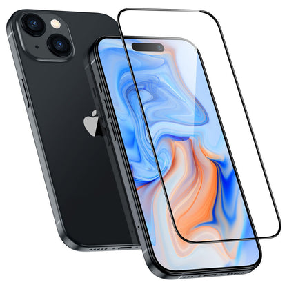 Folie de protectie Ecran ESR Armorite pentru Apple iPhone 15 Plus, Sticla Securizata, Full Glue, Neagra