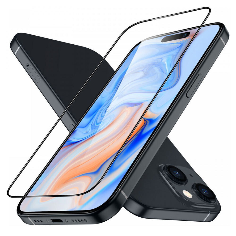 Folie de protectie Ecran ESR Armorite pentru Apple iPhone 15 Plus, Sticla Securizata, Full Glue, Neagra