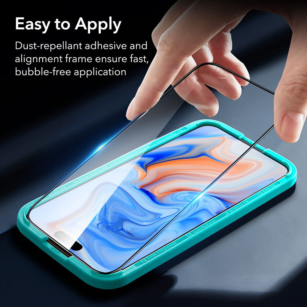 Folie de protectie Ecran ESR Armorite pentru Apple iPhone 15 Plus, Sticla Securizata, Full Glue, Neagra