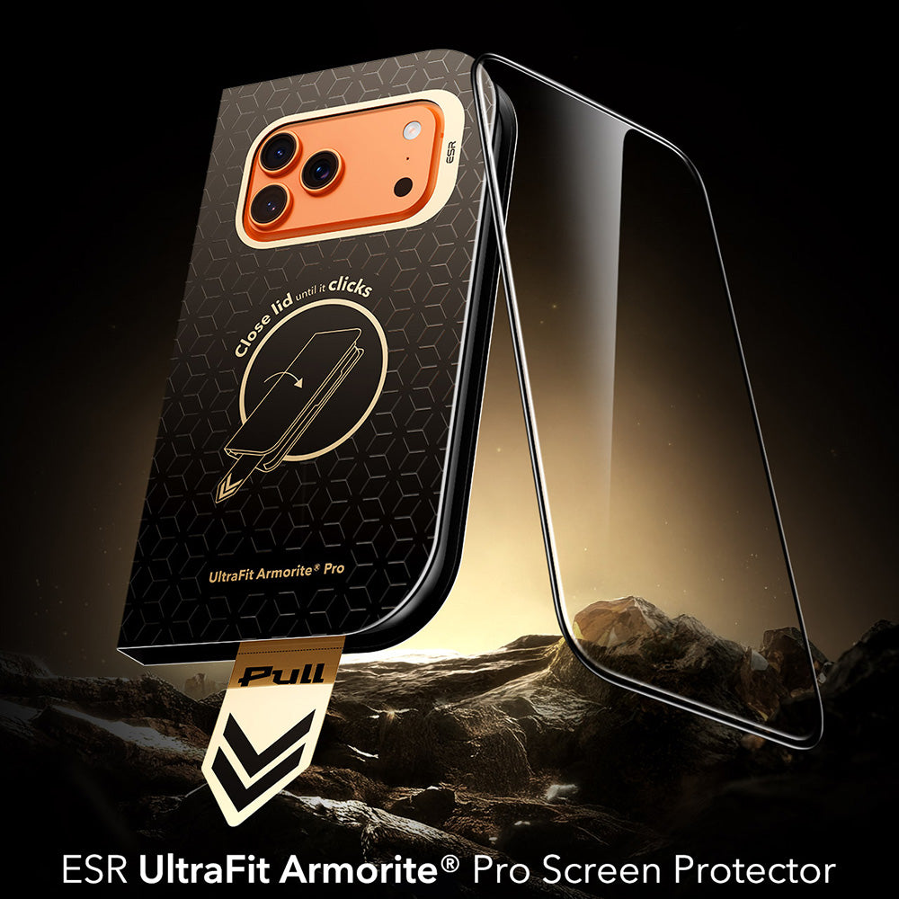 Folie de protectie Ecran ESR Armorite Pro UltraFit pentru Apple iPhone 18 Pro / 17 Pro, Sticla Securizata, Full Glue, Neagra