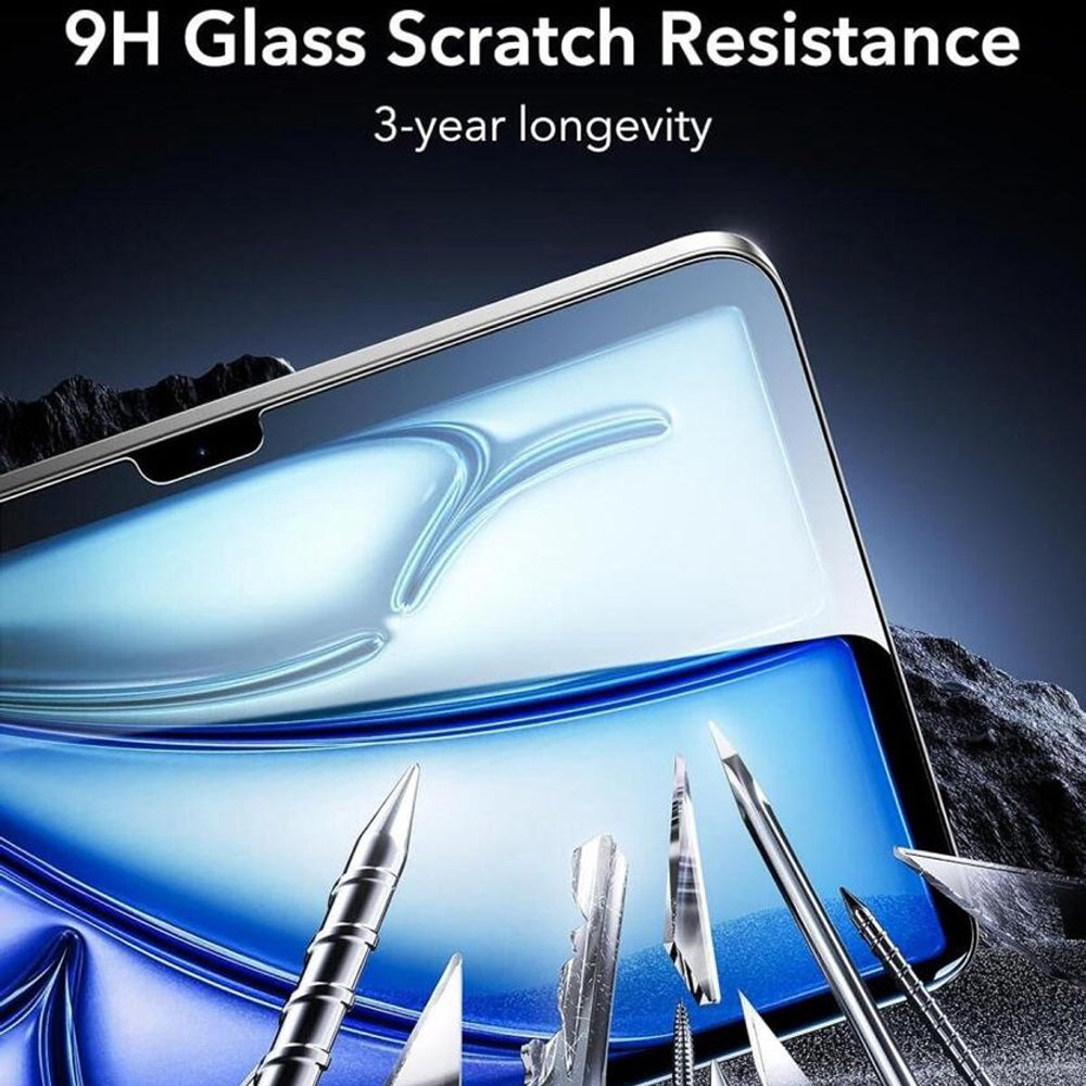 Folie de protectie Ecran ESR Armorite UltraFit pentru Apple iPad Air 11 (2026) / Air 11 (2025), Sticla Securizata, Full Glue, Set 2 bucati