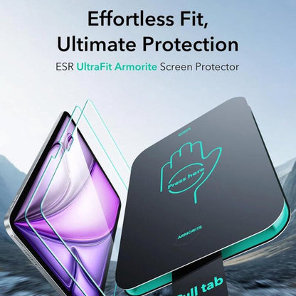 Folie de protectie Ecran ESR Armorite UltraFit pentru Apple iPad Air 13 (2026) / Pro 13 (2025), Sticla Securizata, Full Glue, Set 2 bucati