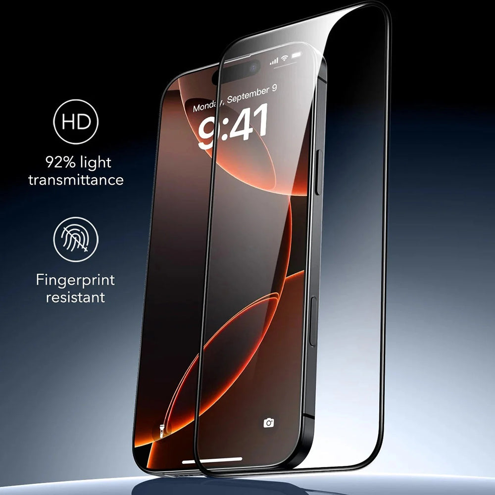 Folie de protectie Ecran ESR Armorite UltraFit pentru Apple iPhone 17 / 16 Pro, Sticla Securizata, Full Glue, Set 3 bucati, Neagra