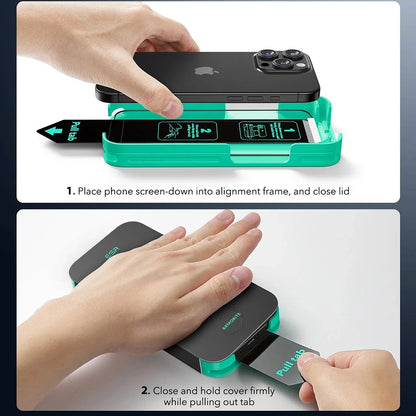 Folie de protectie Ecran ESR Armorite UltraFit pentru Apple iPhone 17 Pro Max, Sticla Securizata, Full Glue, Set 3 bucati