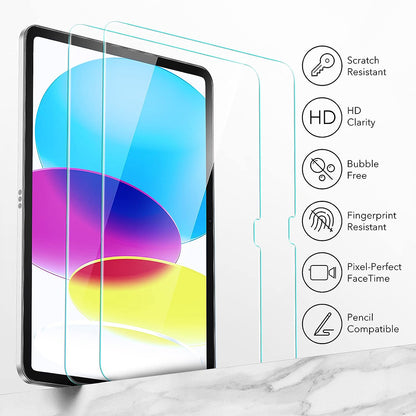 Folie de protectie Ecran ESR pentru Apple iPad (2025) / (2022), Sticla Securizata, Full Glue, Set 2 bucati