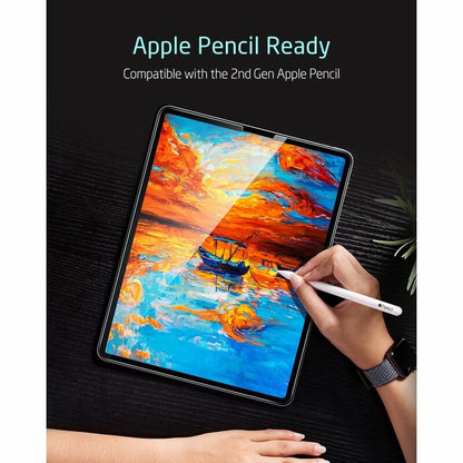 Folie de protectie Ecran ESR pentru Apple iPad Pro 12.9 (2022) / Pro 12.9 (2021) / Pro 12.9 (2020), Sticla Securizata, Full Glue, Set 2 bucati