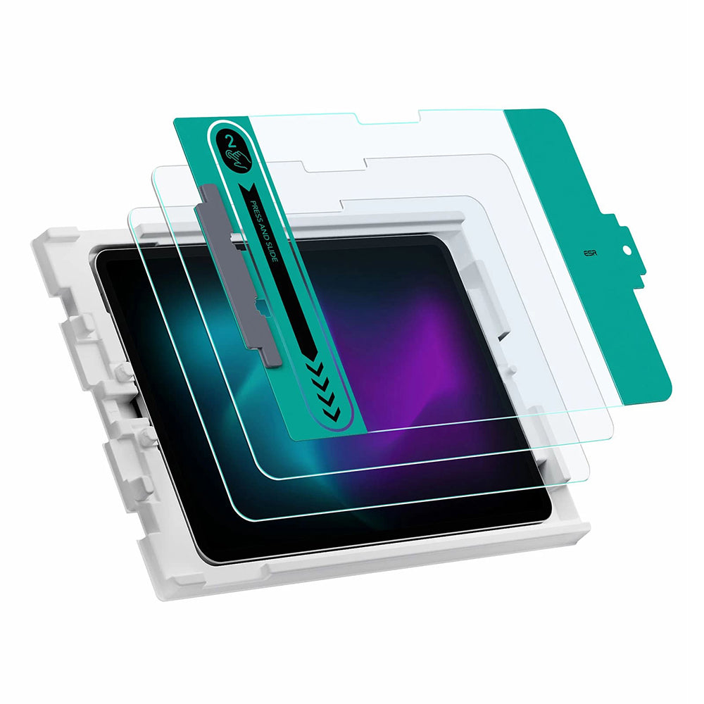Folie de protectie Ecran ESR pentru Apple iPad Pro 13 (2024), Sticla Securizata, Full Glue, Set 2 bucati