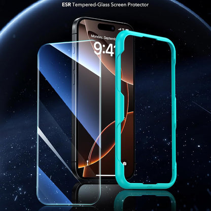 Folie de protectie Ecran ESR pentru Apple iPhone 17 Pro, Sticla Securizata, Full Glue, Set 3 bucati