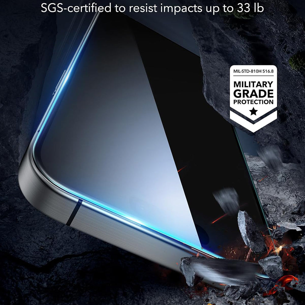 Folie de protectie Ecran ESR pentru Apple iPhone 17 Pro, Sticla Securizata, Full Glue, Set 3 bucati