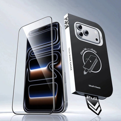 Folie de protectie Ecran ESR UltraFit Classic pentru Apple iPhone 18 Pro Max / 17 Pro Max, Sticla Securizata, Full Glue, Set 2 bucati, Neagra
