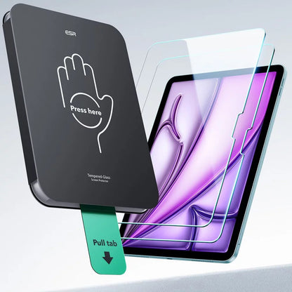 Folie de protectie Ecran ESR UltraFit pentru Apple iPad Air 13 (2025) / Air 13 (2024), Sticla Securizata, Full Glue, Set 2 bucati