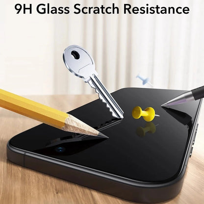 Folie de protectie Ecran ESR UltraFit pentru Apple iPhone 17 / 16 Pro, Sticla Securizata, Full Glue, Set 3 bucati