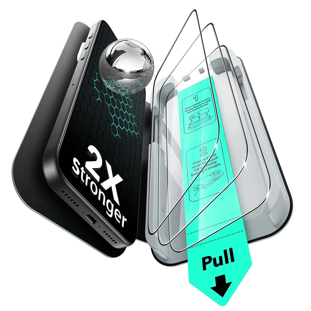 Folie de protectie Ecran ESR UltraFit pentru Apple iPhone 17 Pro Max, Sticla Securizata, Full Glue, Set 3 bucati