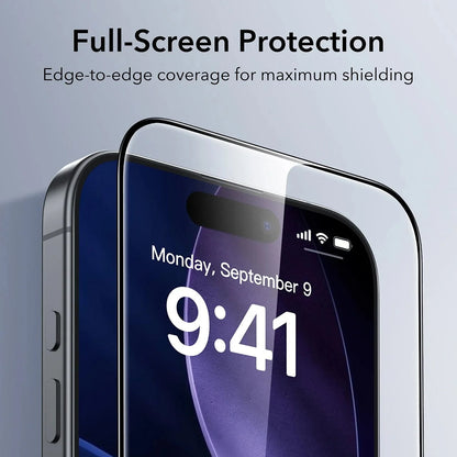 Folie de protectie Ecran ESR UltraFit pentru Apple iPhone 17 Pro Max, Sticla Securizata, Full Glue, Set 3 bucati