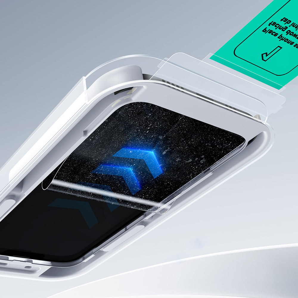 Folie de protectie Ecran ESR UltraFit pentru Apple iPhone 17 Pro, Sticla Securizata, Full Glue, Neagra