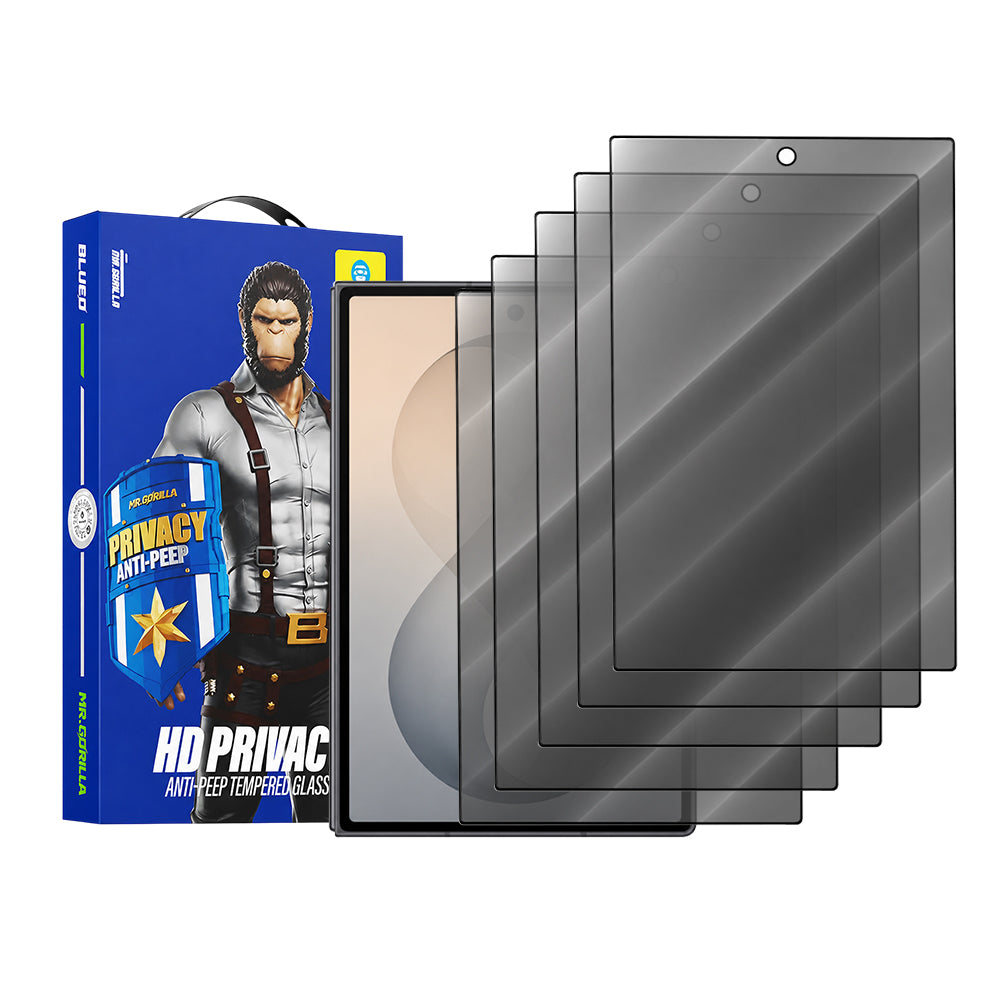 Folie de protectie Ecran Exterior Privacy Blueo Anti-Peep pentru Samsung Galaxy Z Fold8 F976, Sticla Securizata, Full Glue, Set 5 bucati