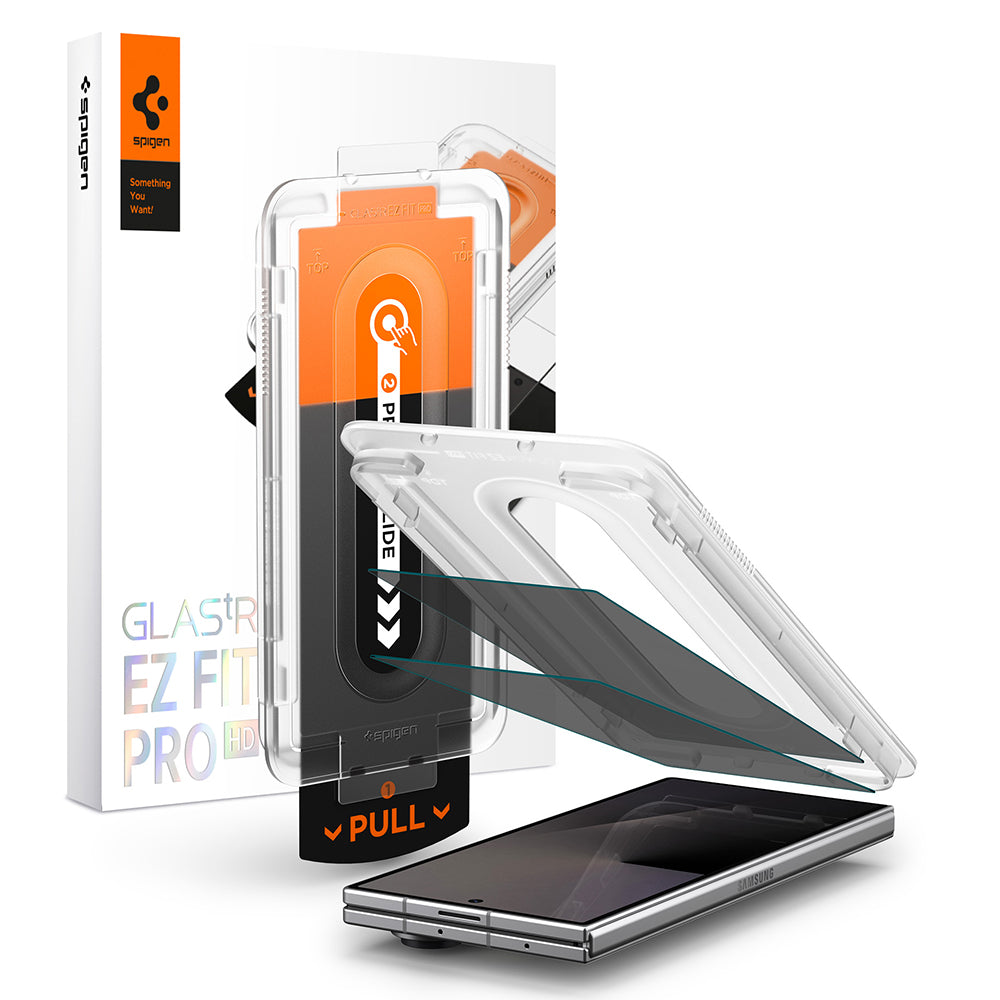 Folie de protectie Ecran Exterior Privacy Spigen GlastR EZ FIT Pro HD pentru Samsung Galaxy Z Fold8 Ultra F976, Sticla Securizata, Full Glue, Set 2 bucati