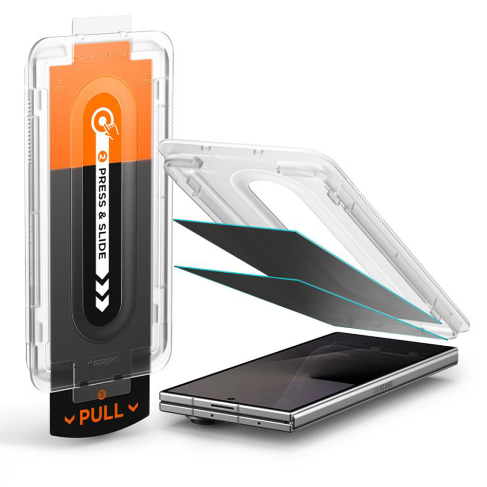 Folie de protectie Ecran Exterior Privacy Spigen GlastR EZ FIT Pro HD pentru Samsung Galaxy Z Fold8 Ultra F976, Sticla Securizata, Full Glue, Set 2 bucati
