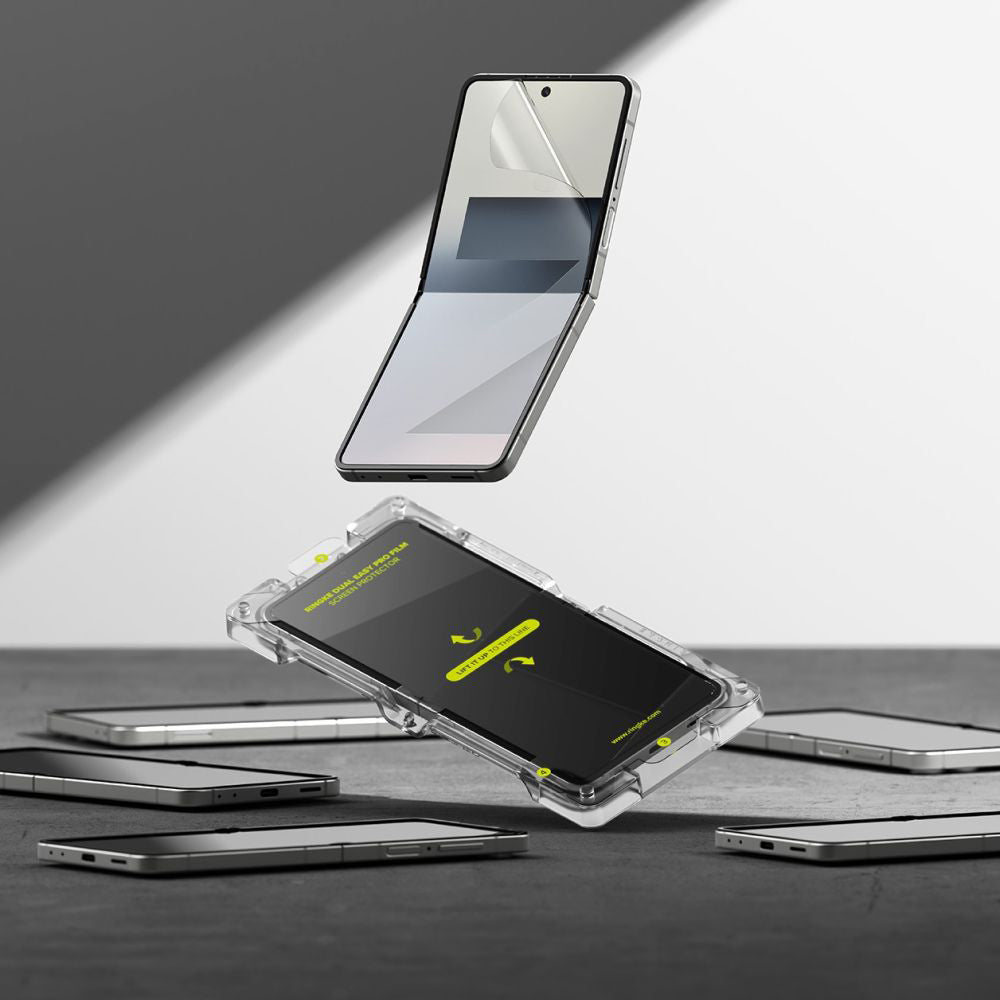 Folie de protectie Ecran Interior Ringke Dual Easy Pro pentru Samsung Galaxy Z Flip7 F766, Plastic, Set 2 bucati