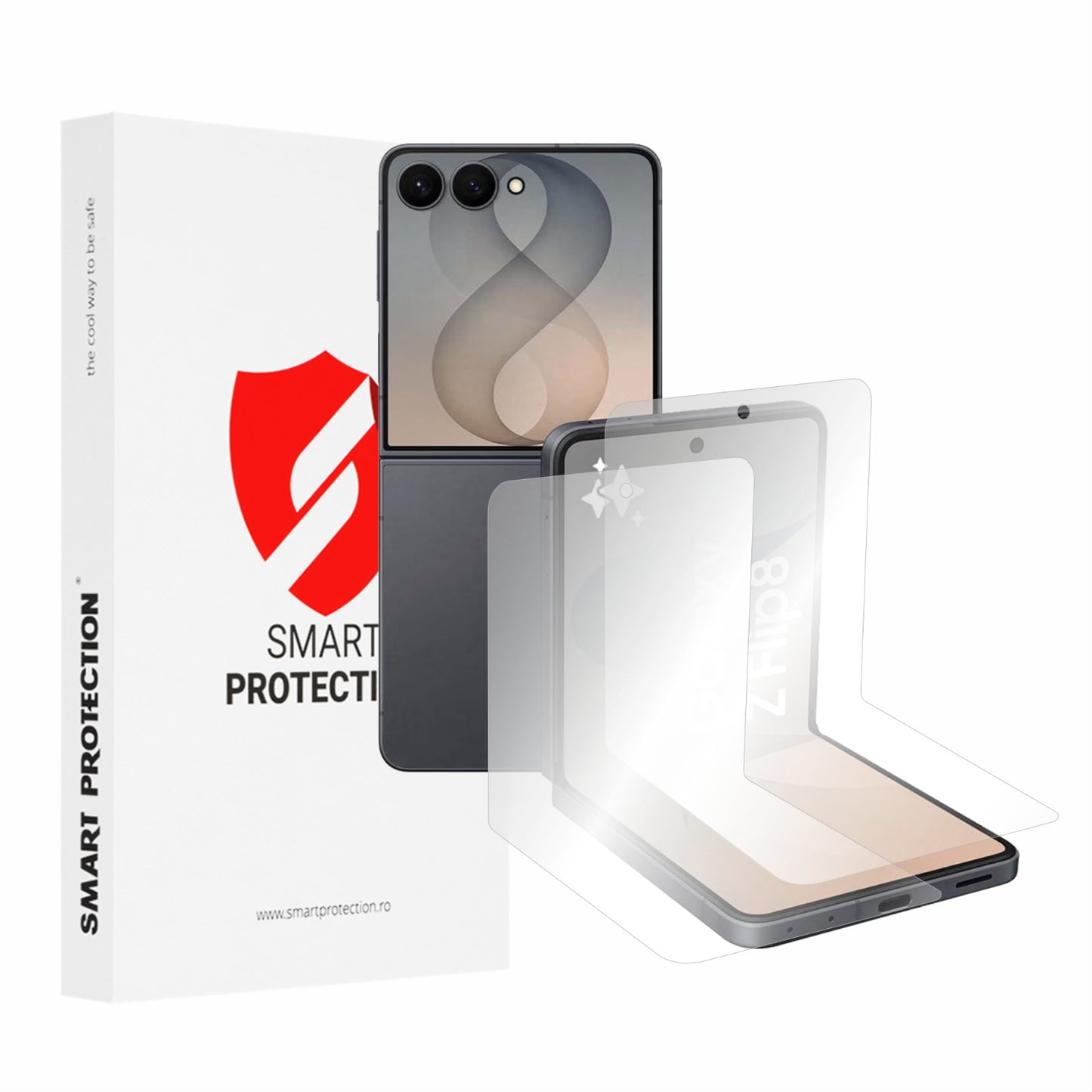Folie de protectie Ecran Interior Smart Protection Premium Classic pentru Samsung Galaxy Z Flip8 F776, Plastic, Set 2 bucati