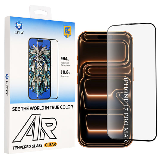 Folie de protectie Ecran Lito AR SE pentru Apple iPhone 18 Pro Max / 17 Pro Max, Sticla Securizata, Full Glue, Neagra