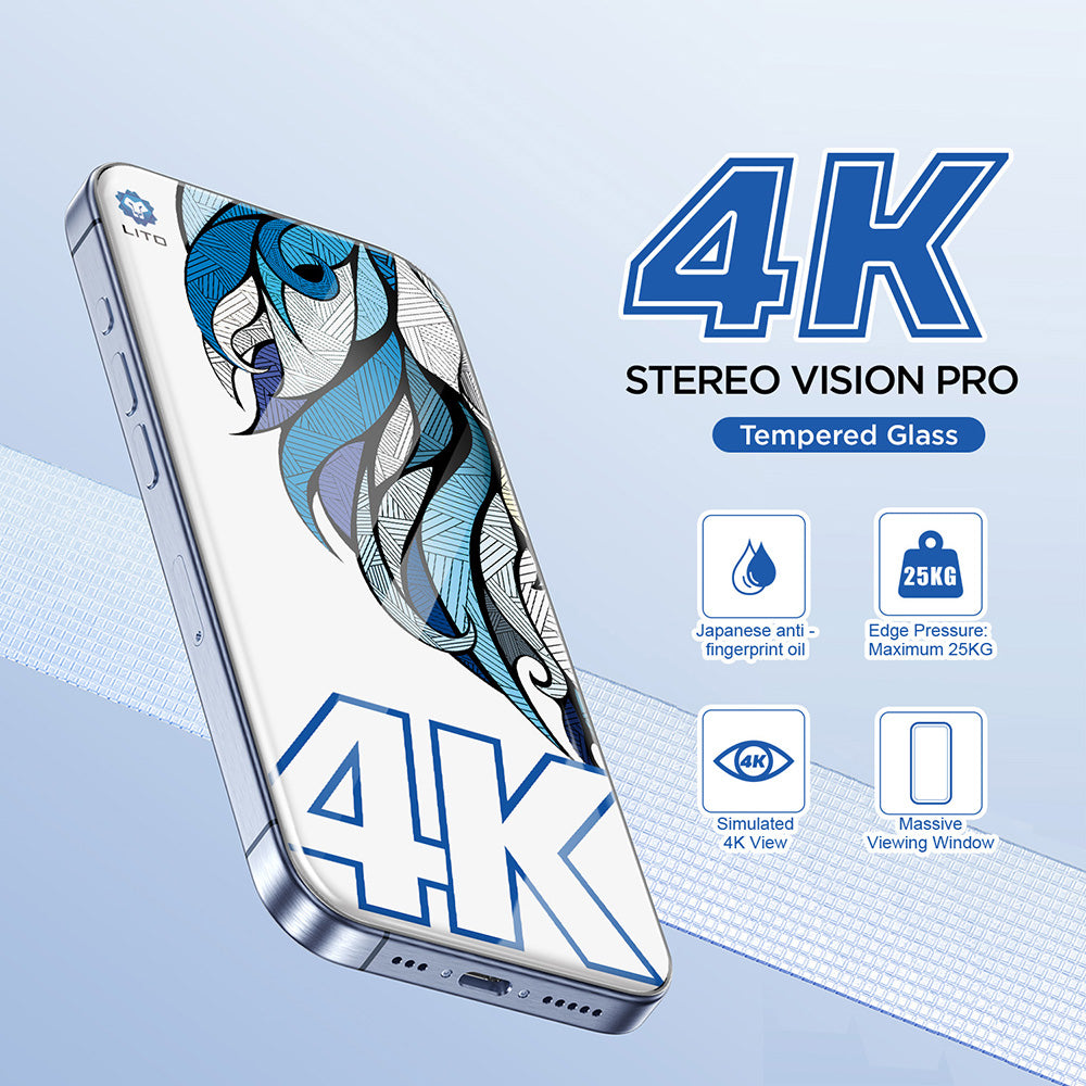 Folie de protectie Ecran Lito D+ Max 4K pentru Apple iPhone 17 / 16 Pro, Sticla Securizata, Full Glue, Neagra