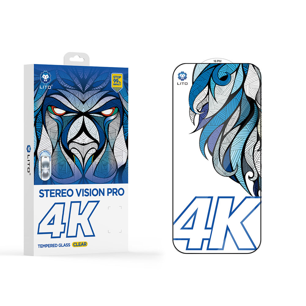 Folie de protectie Ecran Lito D+ Max 4K pentru Apple iPhone 17 / 16 Pro, Sticla Securizata, Full Glue, Neagra