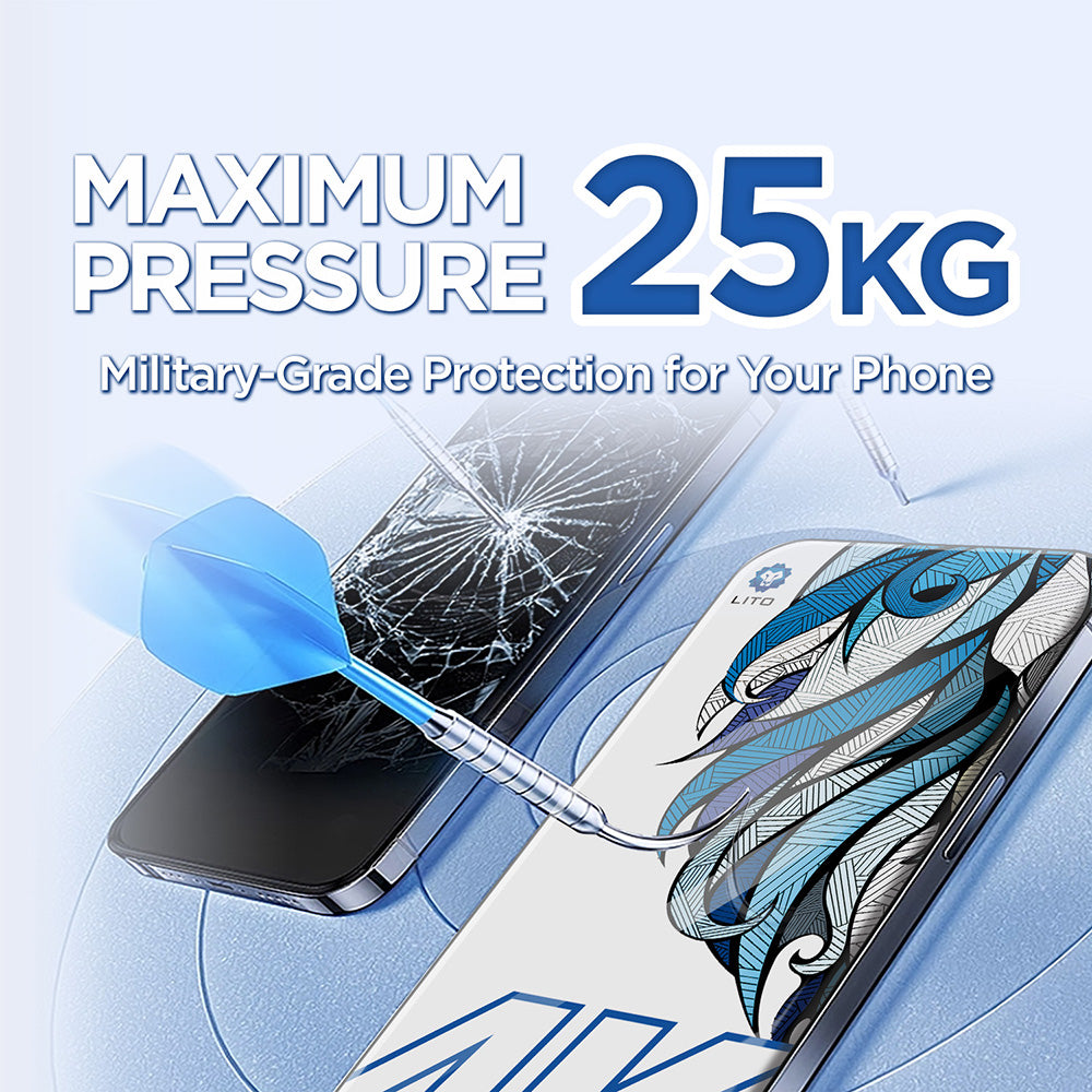 Folie de protectie Ecran Lito D+ Max 4K pentru Apple iPhone 17 Pro, Sticla Securizata, Full Glue, Neagra