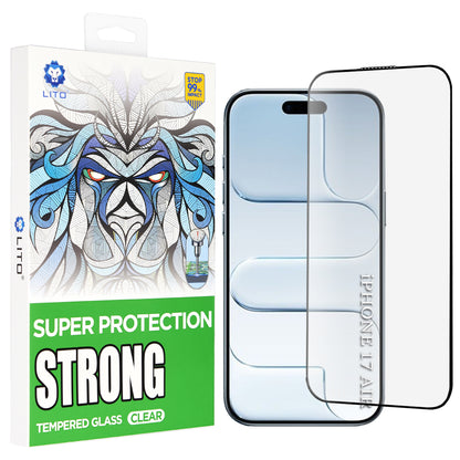 Folie de protectie Ecran Lito D+ Max Strong pentru Apple iPhone 17 Air, Sticla Securizata, Full Glue, Neagra