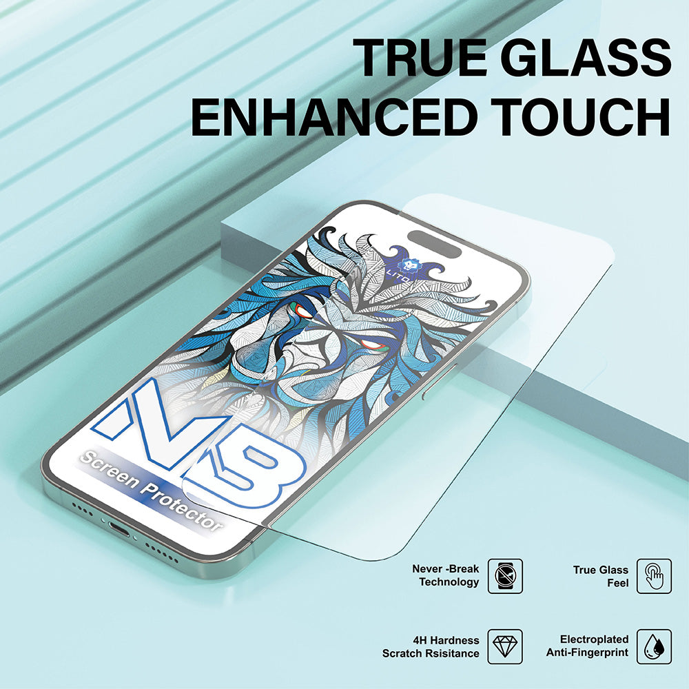 Folie de protectie Ecran Lito NB pentru Apple iPhone 17 / 16 Pro, Sticla Securizata, Full Glue, Neagra