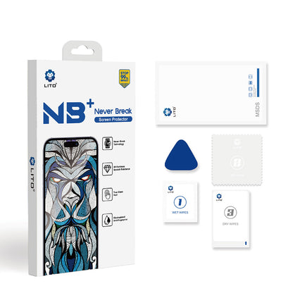 Folie de protectie Ecran Lito NB pentru Apple iPhone 17 / 16 Pro, Sticla Securizata, Full Glue, Neagra