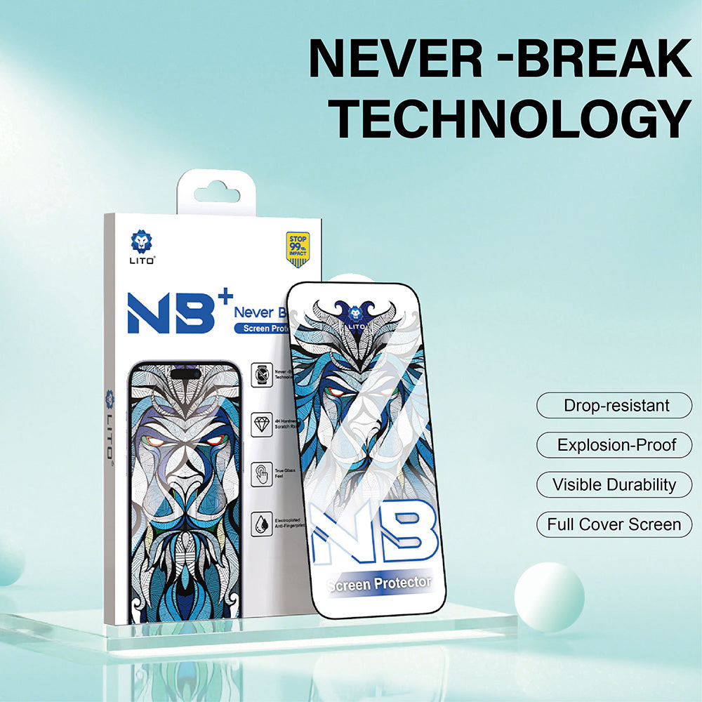 Folie de protectie Ecran Lito NB pentru Apple iPhone 17 Pro Max, Sticla Securizata, Full Glue, Neagra