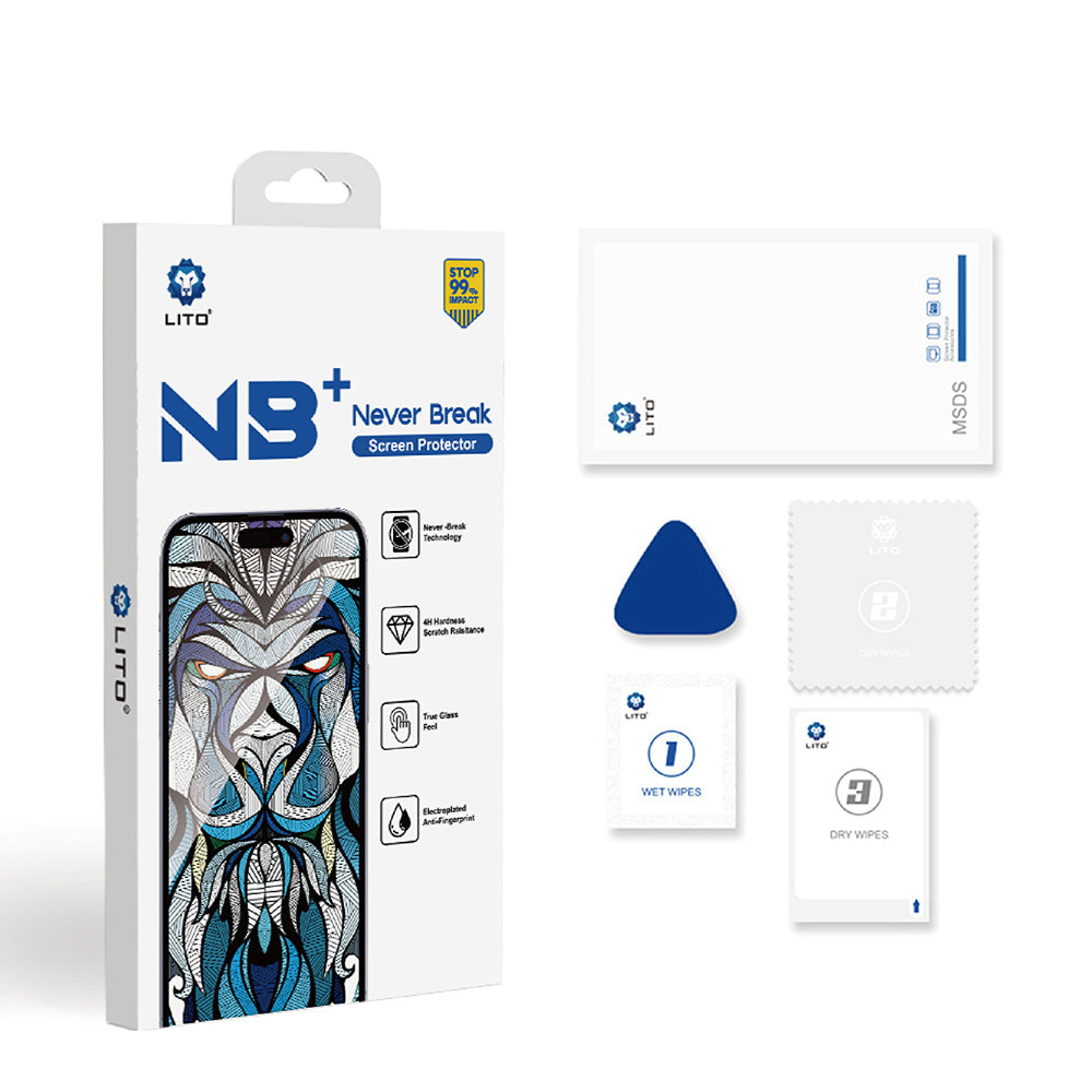 Folie de protectie Ecran Lito NB pentru Apple iPhone 17 Pro, Sticla Securizata, Full Glue, Neagra