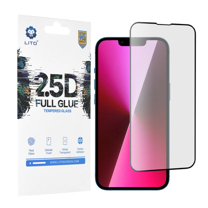 Folie de protectie Ecran Lito pentru Apple iPhone 14 / 13 Pro / 13, Sticla Securizata, Full Glue, 2.5D, Neagra
