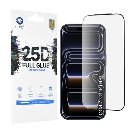 Folie de protectie Ecran Lito pentru Apple iPhone 17 Pro, Sticla Securizata, Full Glue, 2.5D, Neagra