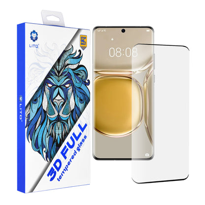 Folie de protectie Ecran Lito pentru Huawei P50 Pro, Sticla Securizata, Full Glue, 3D, Neagra