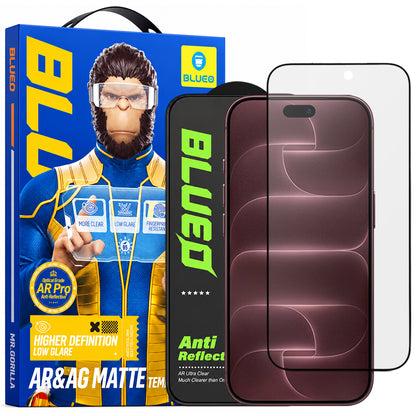 Folie de protectie Ecran Matte Blueo Anti Reflective HD pentru Apple iPhone 18 Pro Max, Sticla Securizata, Full Glue, Neagra