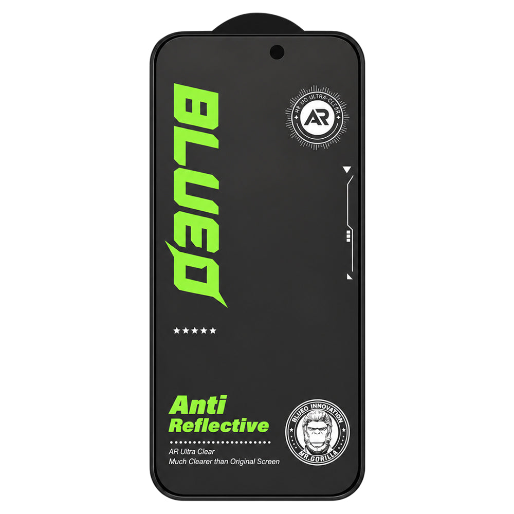 Folie de protectie Ecran Matte Blueo Anti Reflective HD pentru Apple iPhone 18 Pro, Sticla Securizata, Full Glue, Neagra