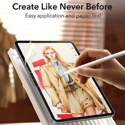 Folie de protectie Ecran Matte ESR Paper Feel pentru Apple iPad Air 13 (2025) / Air 13 (2024), Plastic, Full Glue, Set 2 bucati