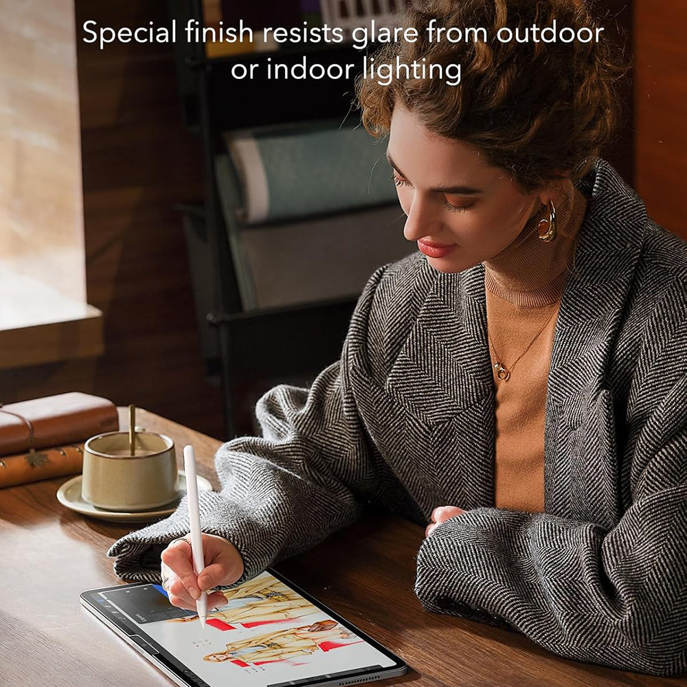 Folie de protectie Ecran Matte ESR Paper Feel pentru Apple iPad Air 13 (2025) / Air 13 (2024), Plastic, Full Glue, Set 2 bucati