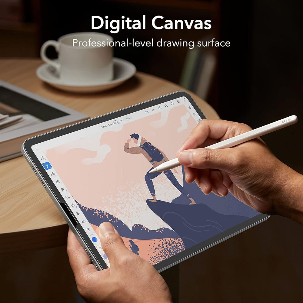 Folie de protectie Ecran Matte ESR Paper Feel pentru Apple iPad Pro 12.9 (2022) / Pro 12.9 (2021) / Pro 12.9 (2020), Plastic, Set 2 bucati