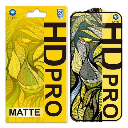 Folie de protectie Ecran Matte Lito HD Pro pentru Apple iPhone 16, Sticla Securizata, Full Glue, Neagra
