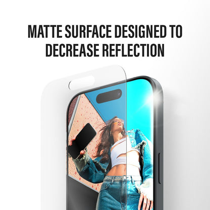 Folie de protectie Ecran Matte PanzerGlass Armor EasyAligner pentru Apple iPhone 17 Pro, Sticla Securizata, Full Glue