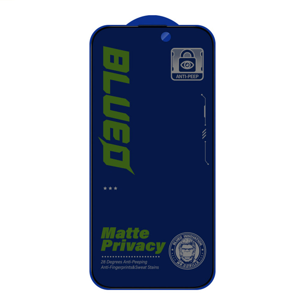 Folie de protectie Ecran Matte Privacy Blueo Anti-Peep pentru Apple iPhone 14 Plus / 13 Pro Max, Sticla Securizata, Full Glue