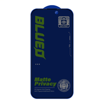 Folie de protectie Ecran Matte Privacy Blueo Anti-Peep pentru Apple iPhone 14 Plus / 13 Pro Max, Sticla Securizata, Full Glue
