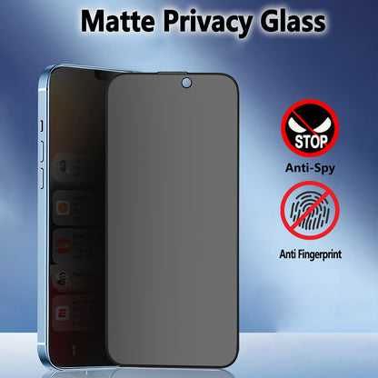 Folie de protectie Ecran Matte Privacy Blueo Anti-Peep pentru Apple iPhone 14 Plus / 13 Pro Max, Sticla Securizata, Full Glue