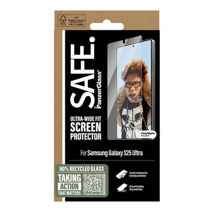 Folie de protectie Ecran PanzerGlass Safe. Ultra-Wide Fit EasyAligner pentru Samsung Galaxy S25 Ultra S938, Sticla Securizata, Full Glue