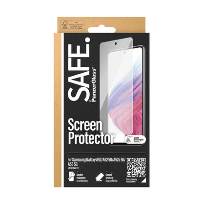 Folie de protectie Ecran PanzerGlass Safe. Ultra-Wide Fit pentru Samsung Galaxy A53 5G A536 / A52s 5G A528 / A52 5G A526, Sticla Securizata, Full Glue