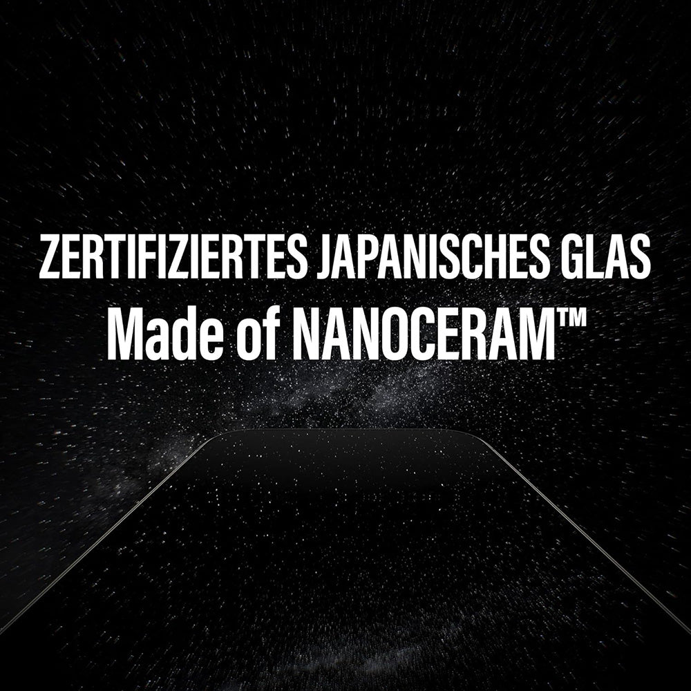 Folie de protectie Ecran PanzerGlass Ultra-Wide Ceramic II EasyAligner pentru Apple iPhone 17 / 16 Pro, Sticla Securizata, Full Glue, Neagra