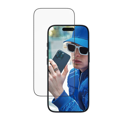 Folie de protectie Ecran PanzerGlass Ultra-Wide Fit EasyAligner pentru Apple iPhone 17 Pro, Sticla Securizata, Full Glue, Neagra